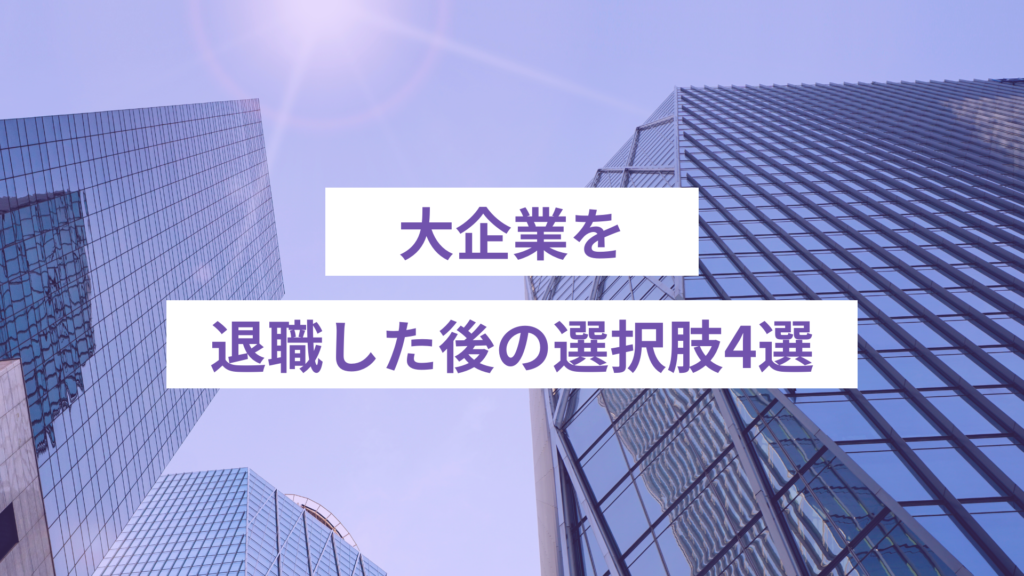 大企業を退職した後の選択肢4選
