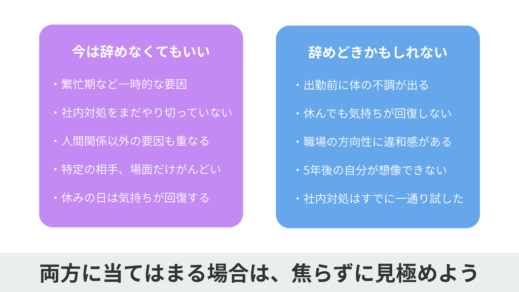辞めなくてもいい、辞めどきかもしれないサイン